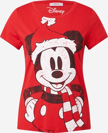 ONLY Shirt 'Disney Christmas ' in Rot: predná strana