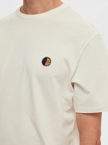 T-Shirt SELECTED HOMME en blanc
