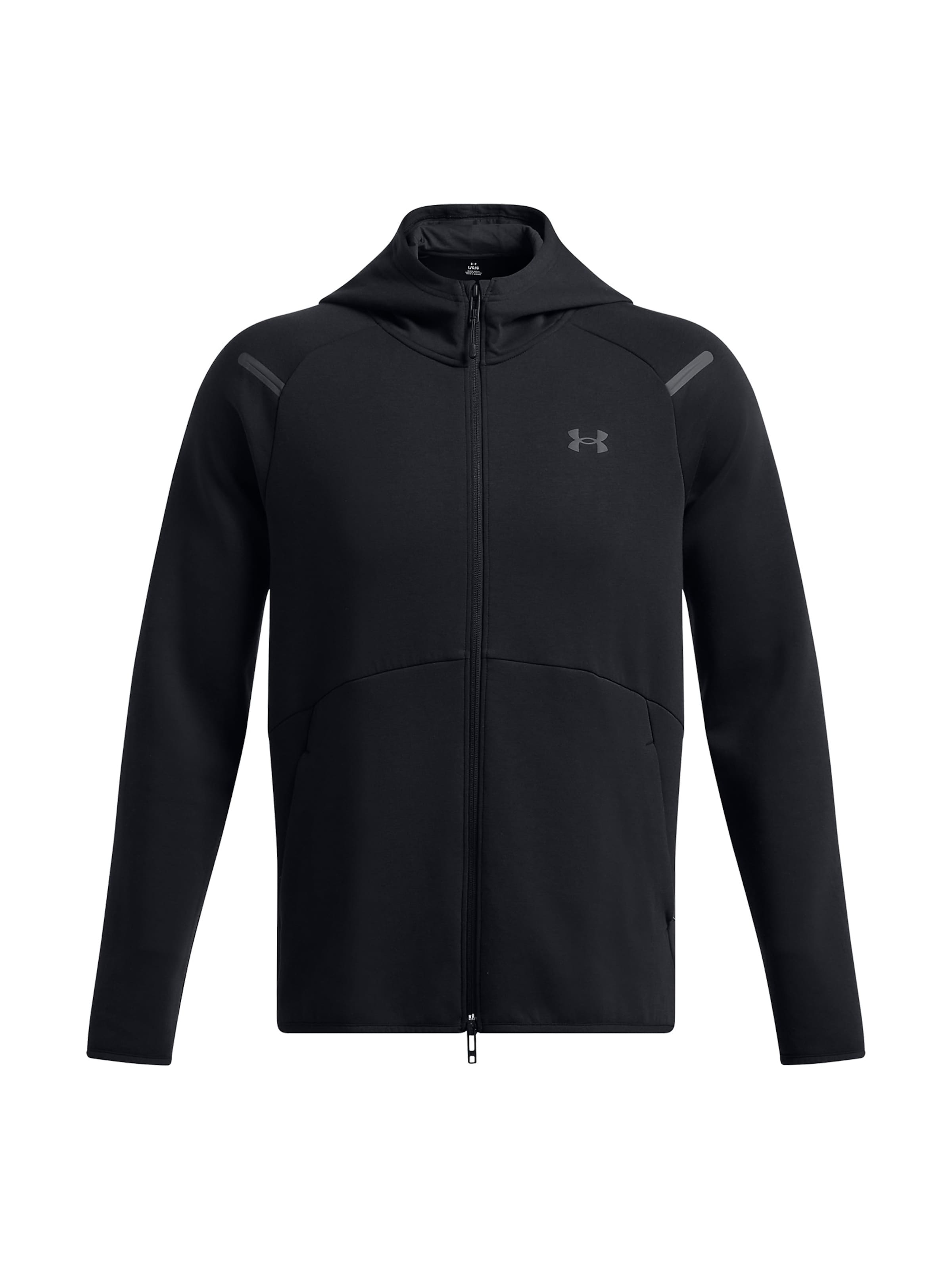 UNDER ARMOUR Sportsweatjacke 'Unstoppable' in Schwarz: Vorderseite