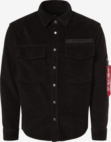 ALPHA INDUSTRIES Regular fit Button Up Shirt in Black: front