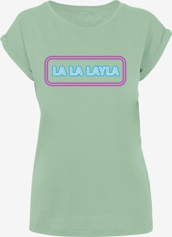 T-shirt 'La la Layla' Merchcode en vert : devant