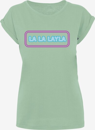 Merchcode T-Shirt 'La la Layla' in mint / mischfarben, Produktansicht