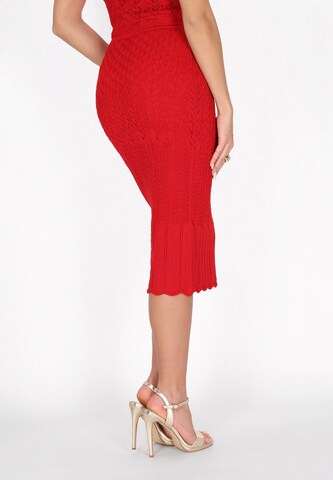 faina - Saia 'Fashion Look Collection' em vermelho