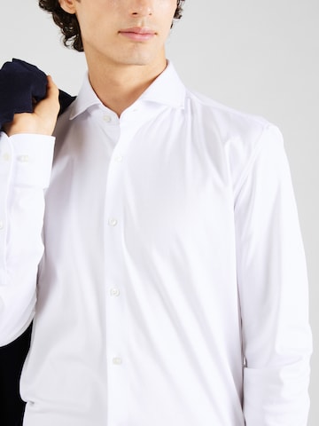BOSS Slim fit Koszula biznesowa 'HANK' w kolorze biały
