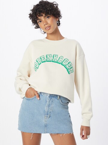 Monki - Sweatshirt em bege: frente