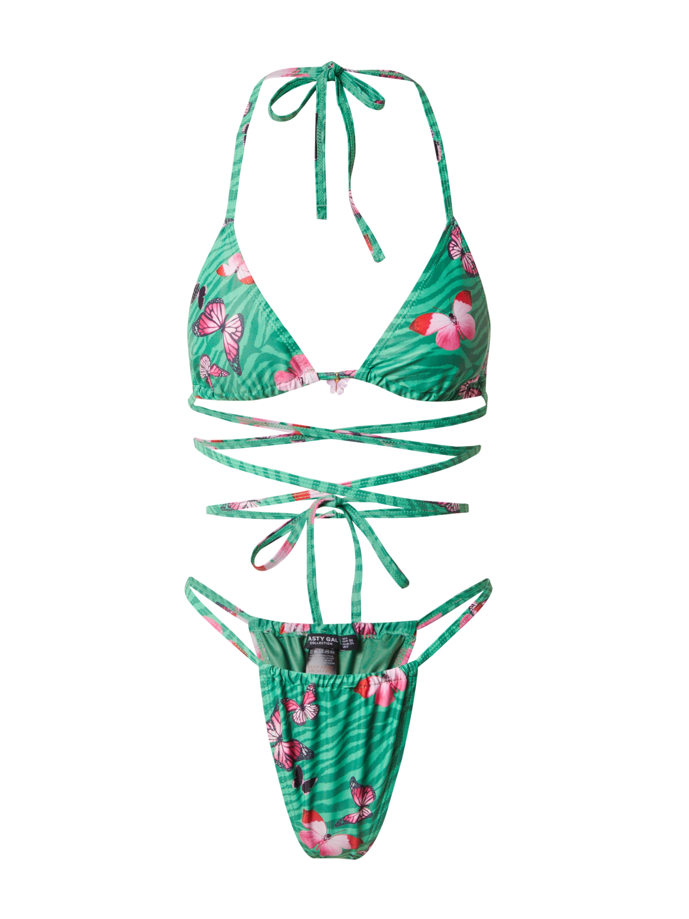 Nasty Gal Треугольник Бикини в Зеленый: спереди