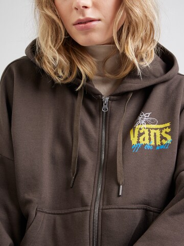 VANS Zip-Up Hoodie 'TEAR GLOBE TURKISH COFFE' in Brown