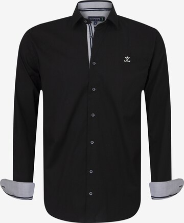 Sir Raymond Tailor Regular fit Button Up Shirt 'Kumba' in Black: front
