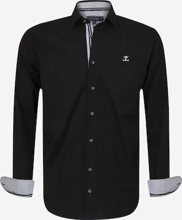 Coupe regular Chemise 'Kumba' Sir Raymond Tailor en noir : devant