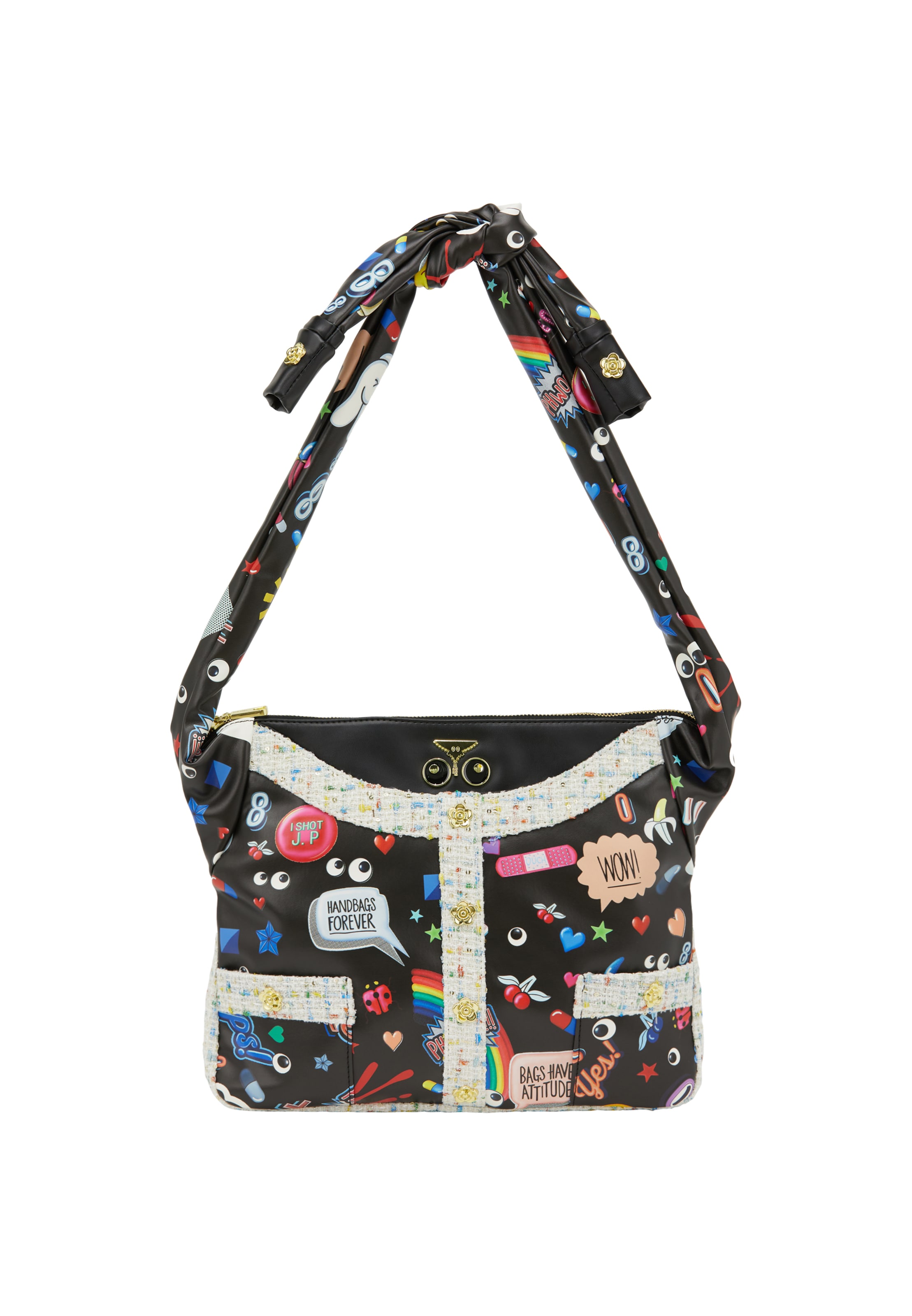 MYMO Shoulder Bag 'Pop Eytheme' in Black: front