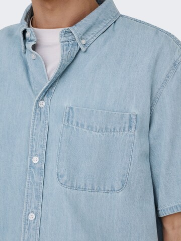 Only & Sons Regular Fit Hemd 'ONSOrson' in Blau