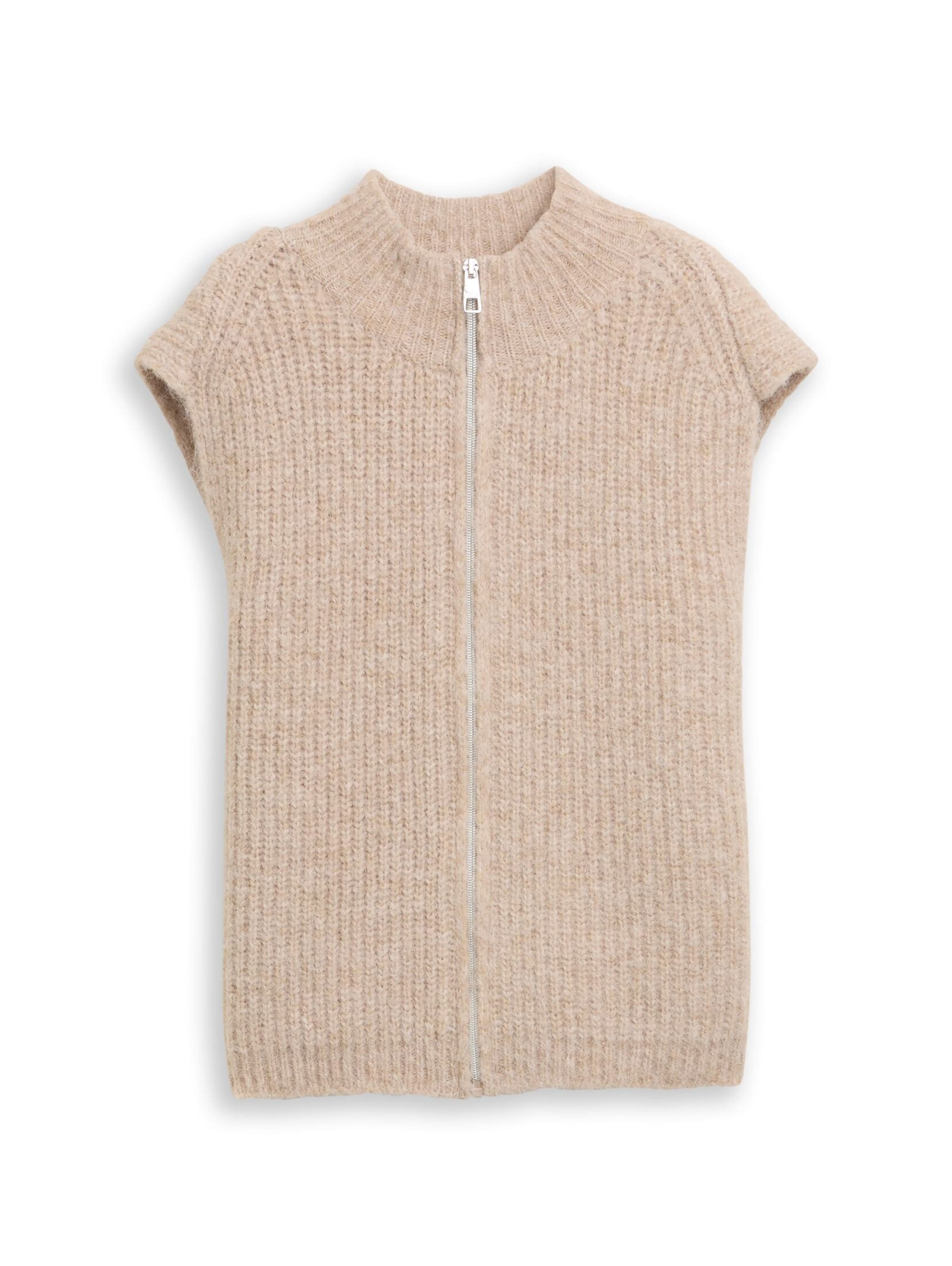 TOM TAILOR DENIM Gebreid vest in Beige: voorkant