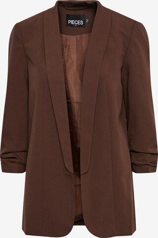 Pieces Tall Blazer 'PCBOSELLA' in Brown: front