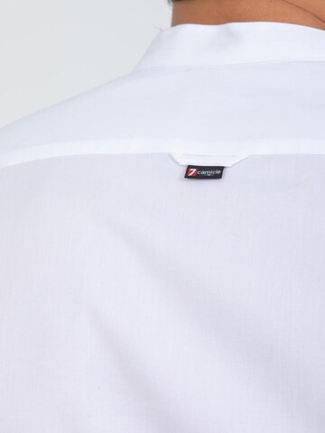 7Camicie Slim fit Zakelijk overhemd 'Caravaggio Poplin Stretch Man Shirt White' in Wit