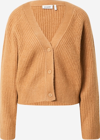 WEEKDAY Knit cardigan in Beige: front