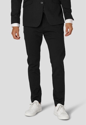 Clean Cut Copenhagen Tapered Chino Pants 'Milano' in Black: front