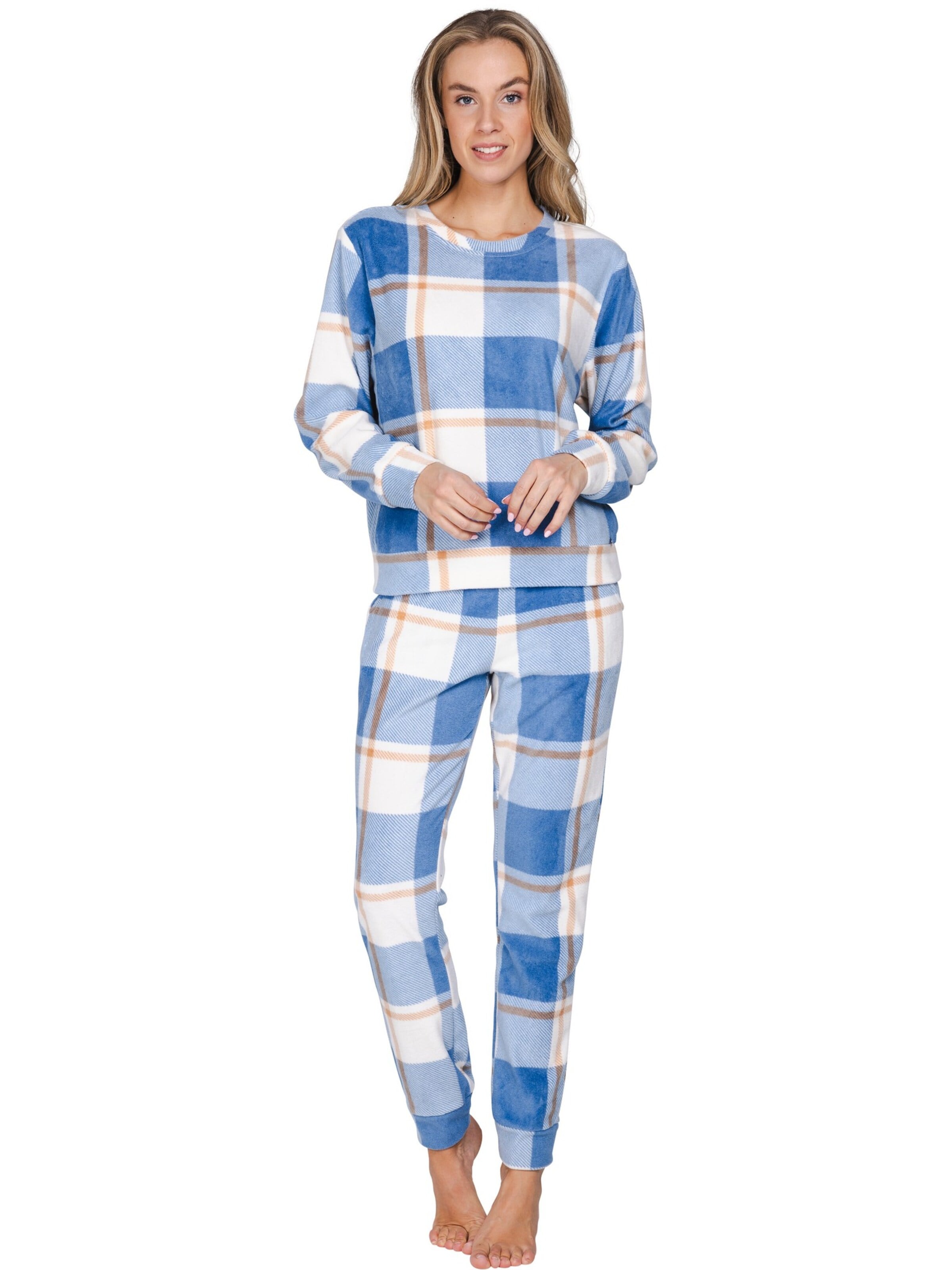 Rebelle Pyjama 'Checks' in Beige