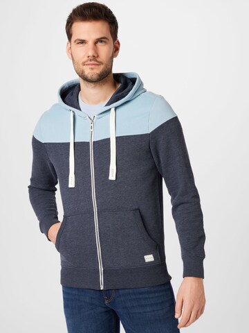 TOM TAILOR Regular fit Zip-Up Hoodie in Grey: front