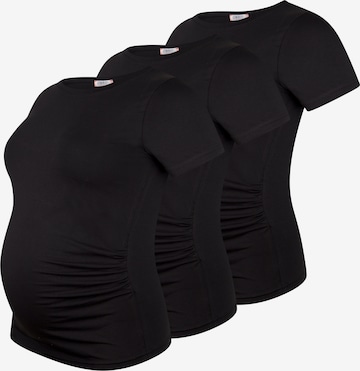 M.M.C. Shirt 'Basic Umstandsmode Kurzarm' in Schwarz: Vorderseite