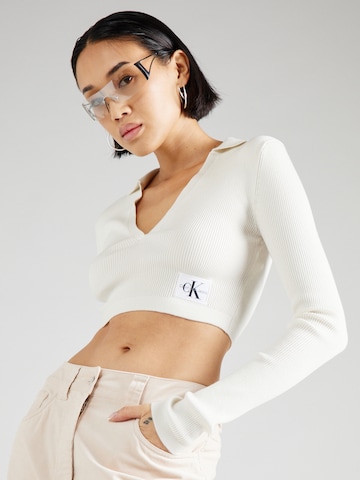Calvin Klein Jeans Sweter w kolorze biały