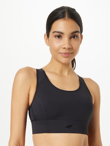 4F Bustier Sport-BH in Schwarz: predná strana