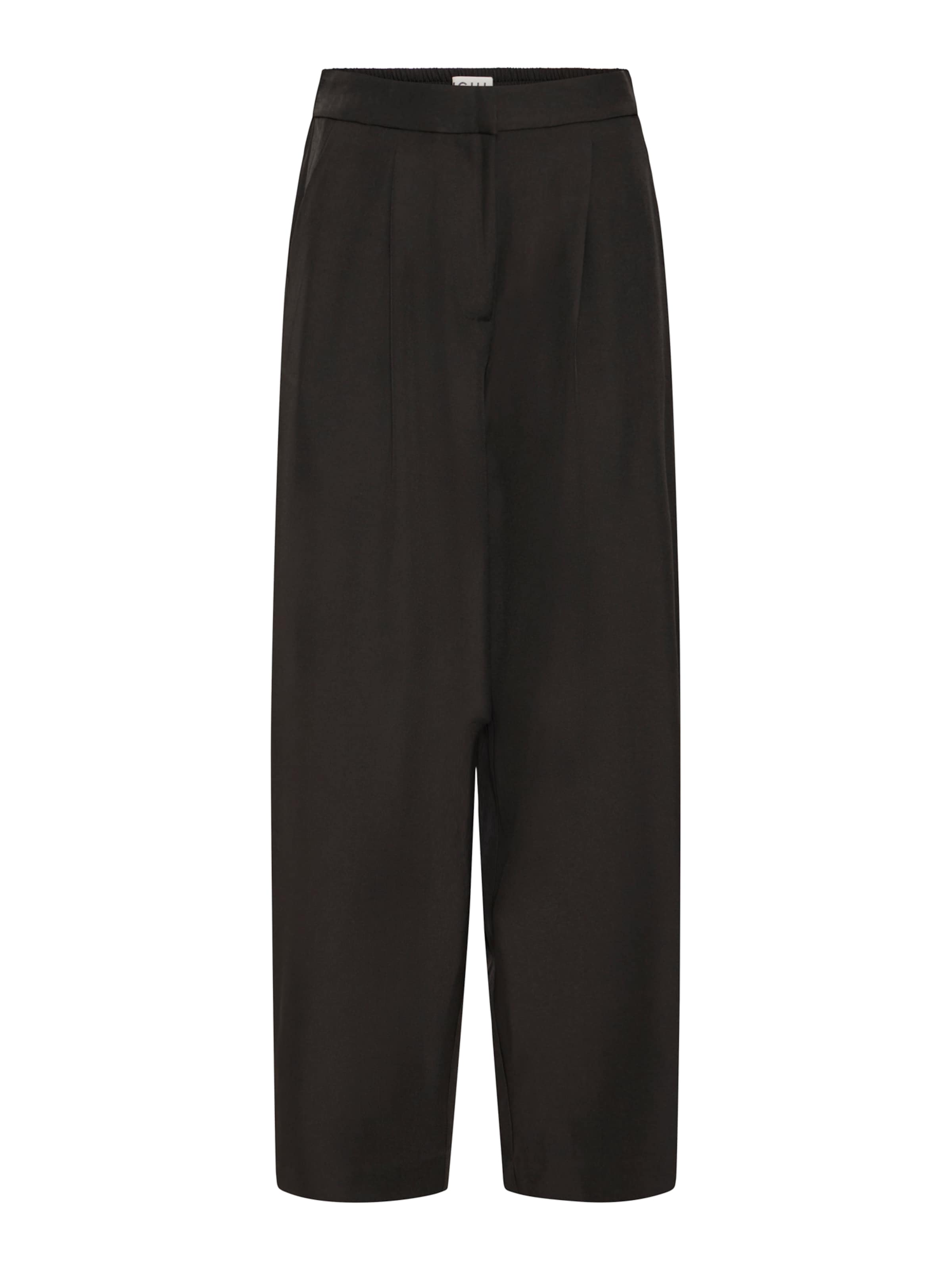 ICHI Baggy Kalhoty se sklady v pase 'IHFAVA' – černá: přední strana