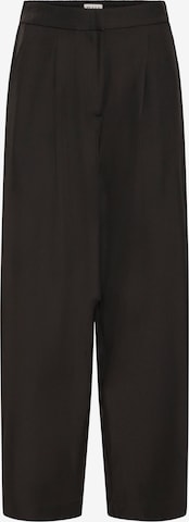 ICHI Pleat-Front Pants 'IHFAVA' in Black: front