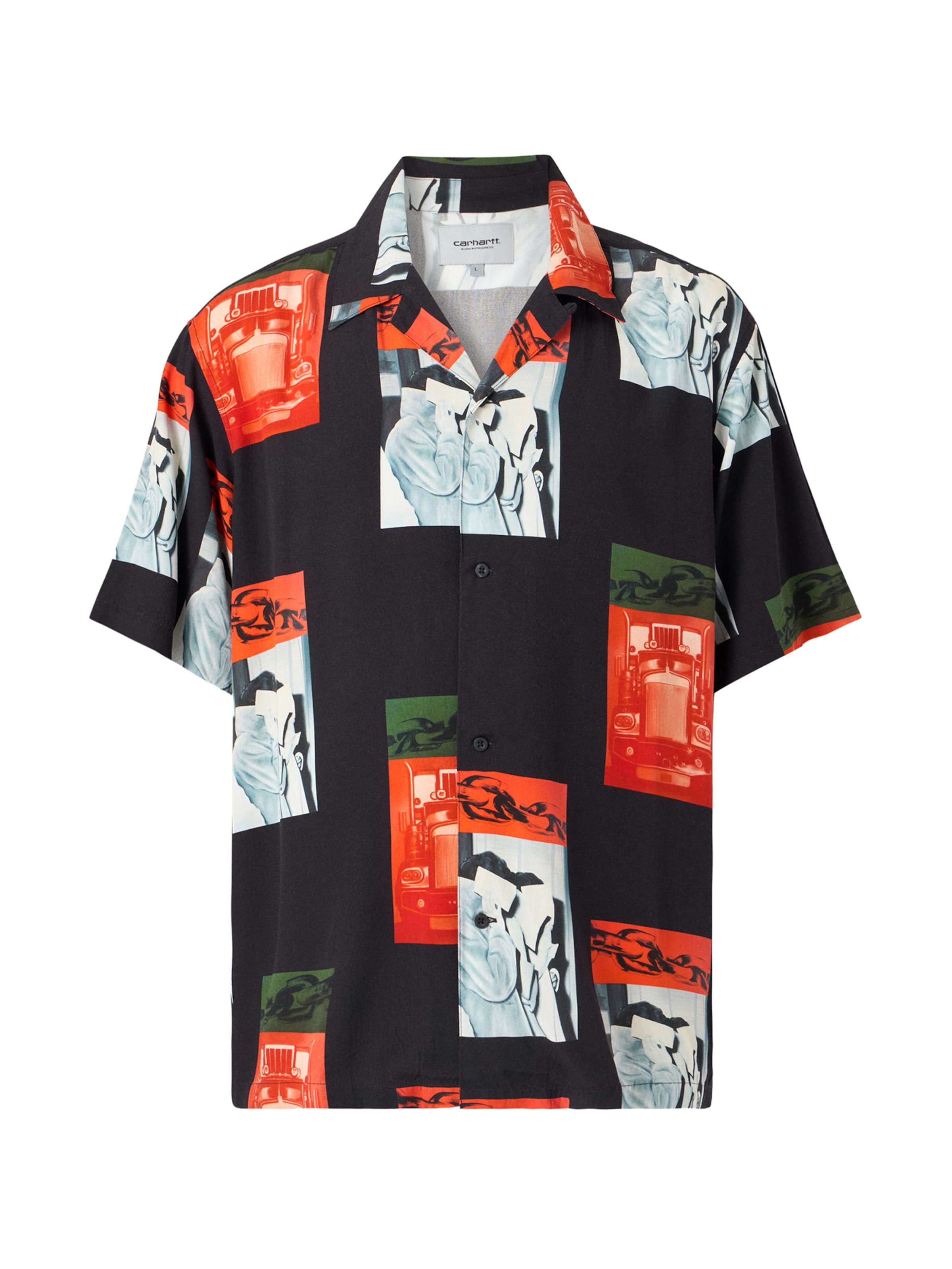 Carhartt WIP Comfort fit Overhemd 'Sean Hamilton' in Zwart: voorkant