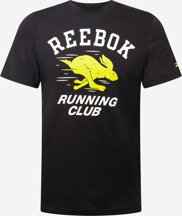 T-Shirt fonctionnel Reebok en noir : devant