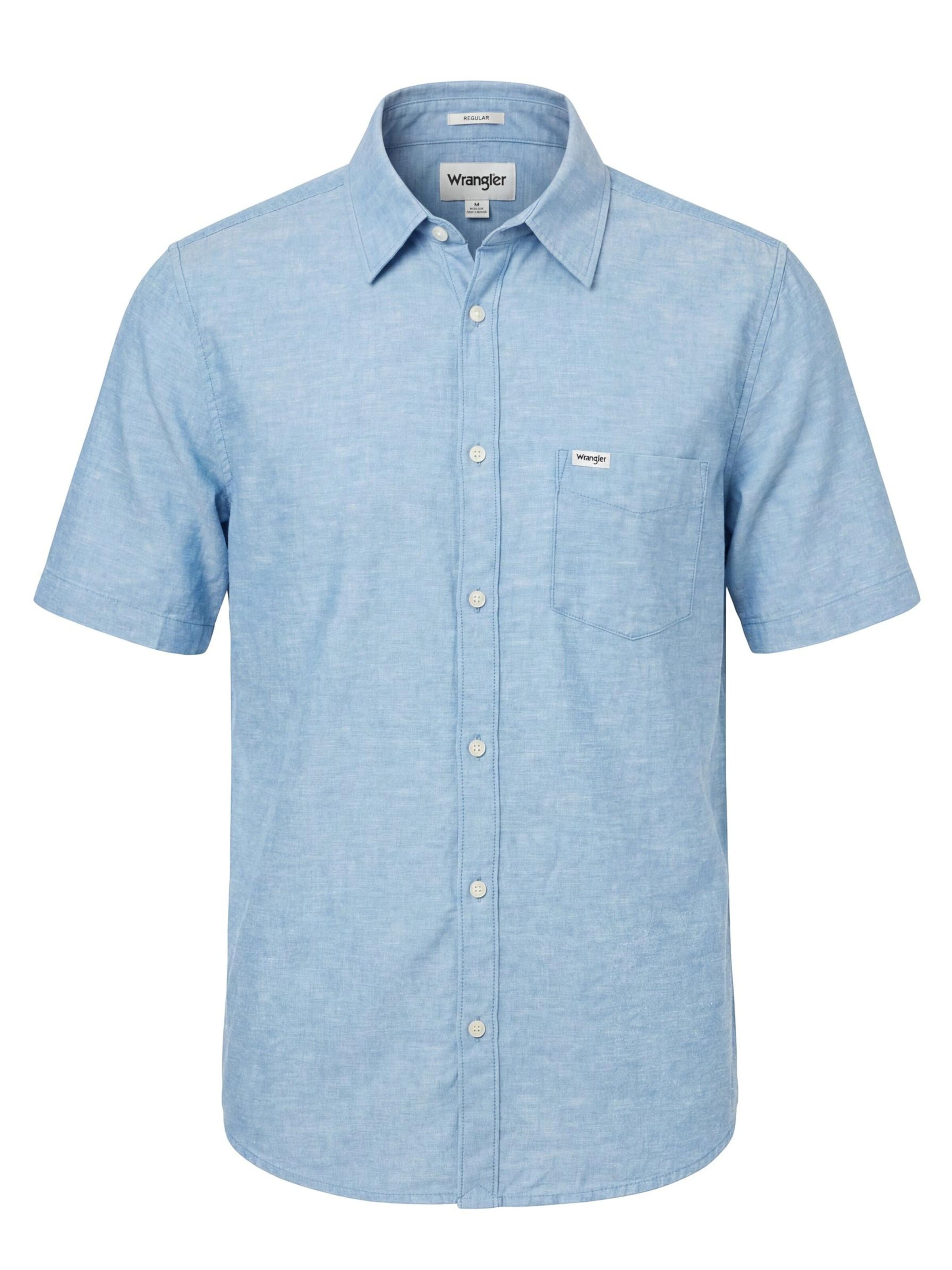 WRANGLER Tričko '1 PKT SHIRT PACIFIC BLUE' – modrá: přední strana