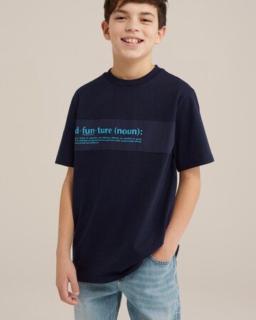 T-Shirt WE Fashion en bleu : devant