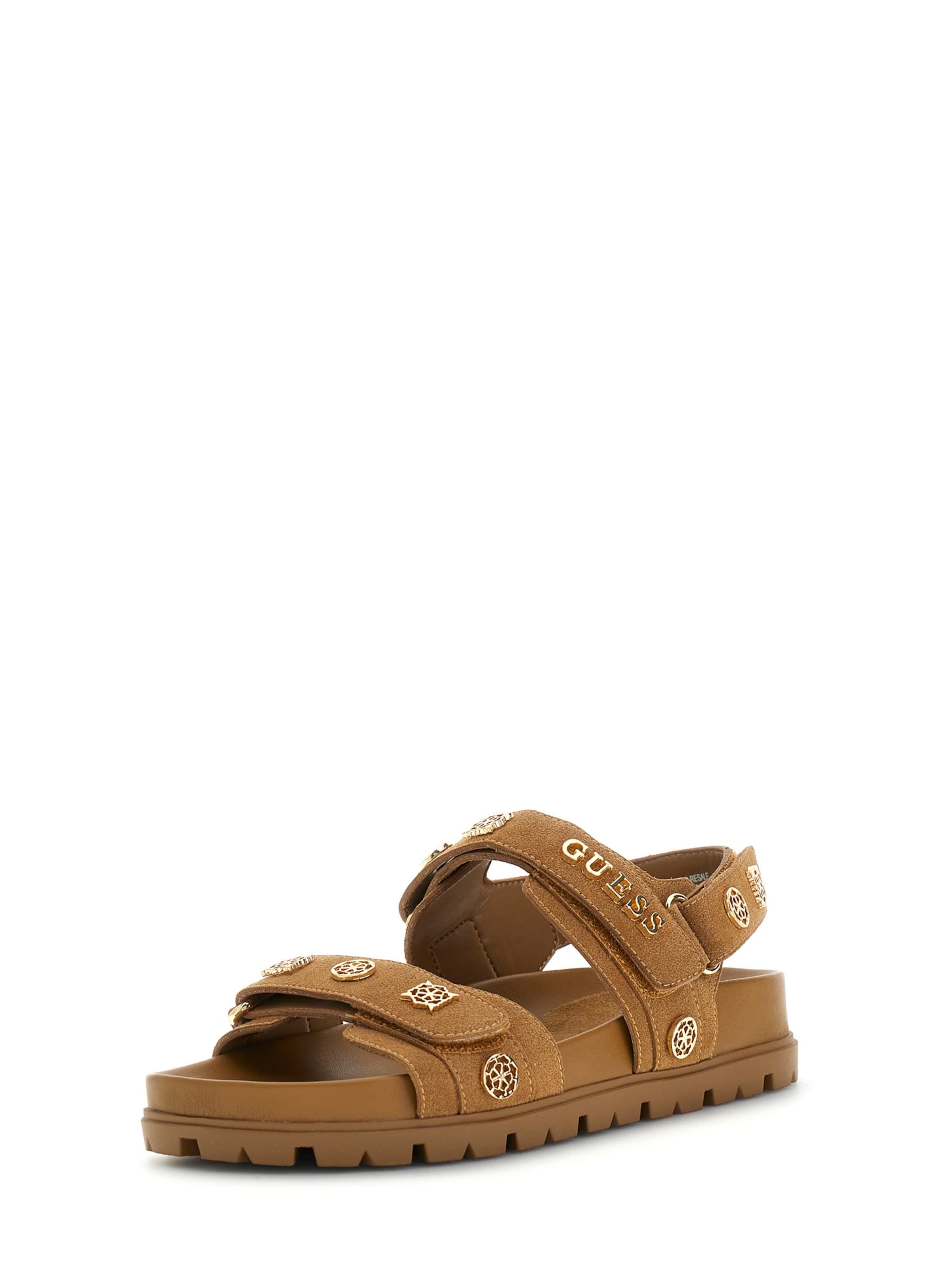 GUESS - Sandalias con hebilla 'FLORIZI' en marrón: frente