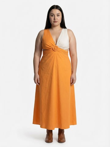 Robe de cocktail 'Sunset Breeze' Shop Karey en orange : devant