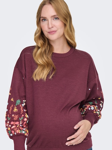 Only Maternity Sweatshirt 'OLMBrooke' i rød: forside
