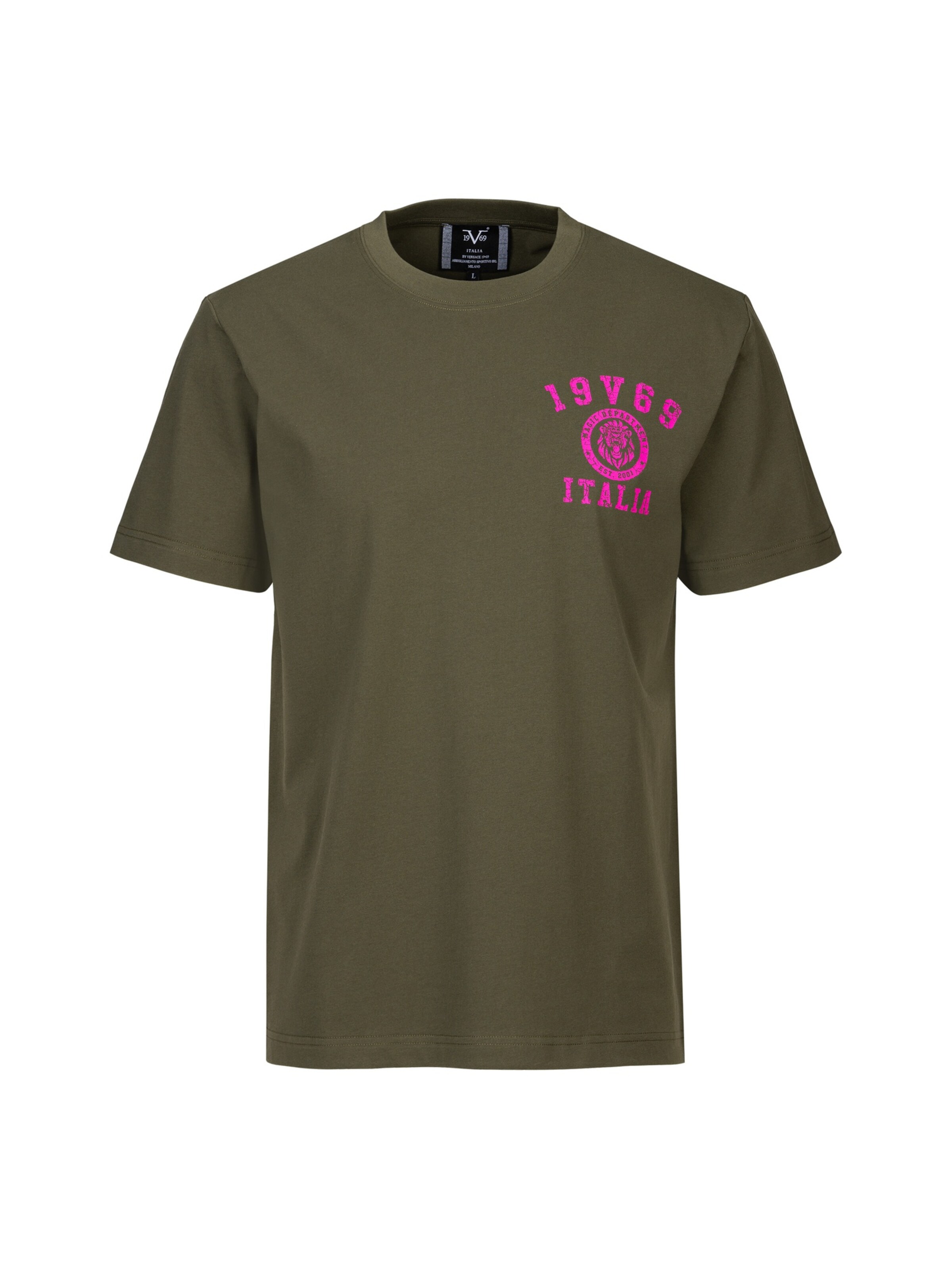 T-Shirt 'Tarek' 19V69 ITALIA en vert : devant
