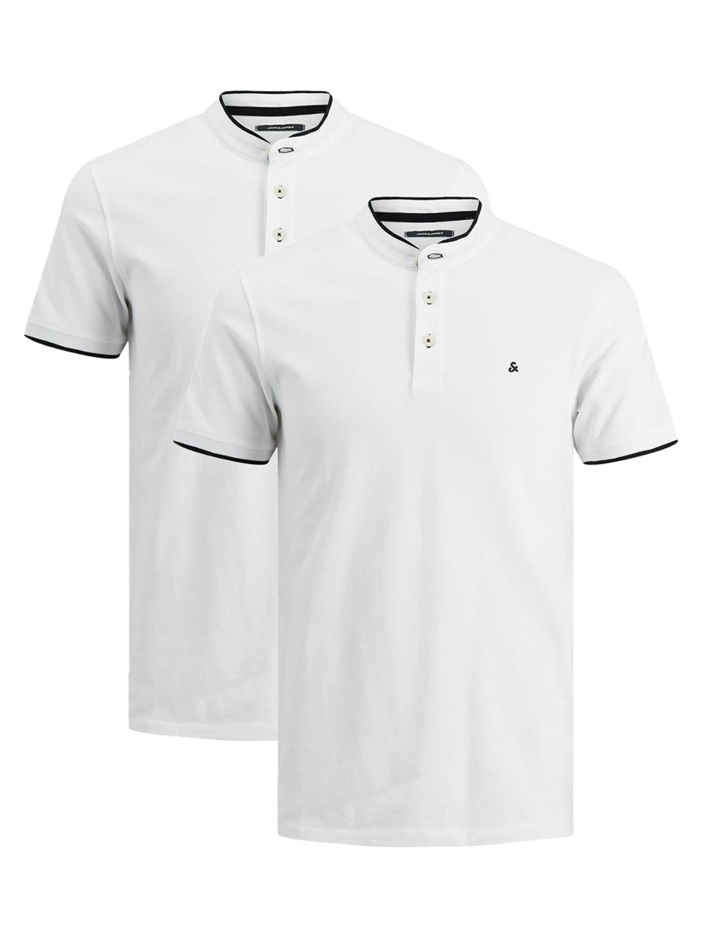 JACK & JONES Shirt 'Paulos Mao' in Wit: voorkant
