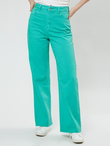 Influencer Wide leg Jeans in Green: front