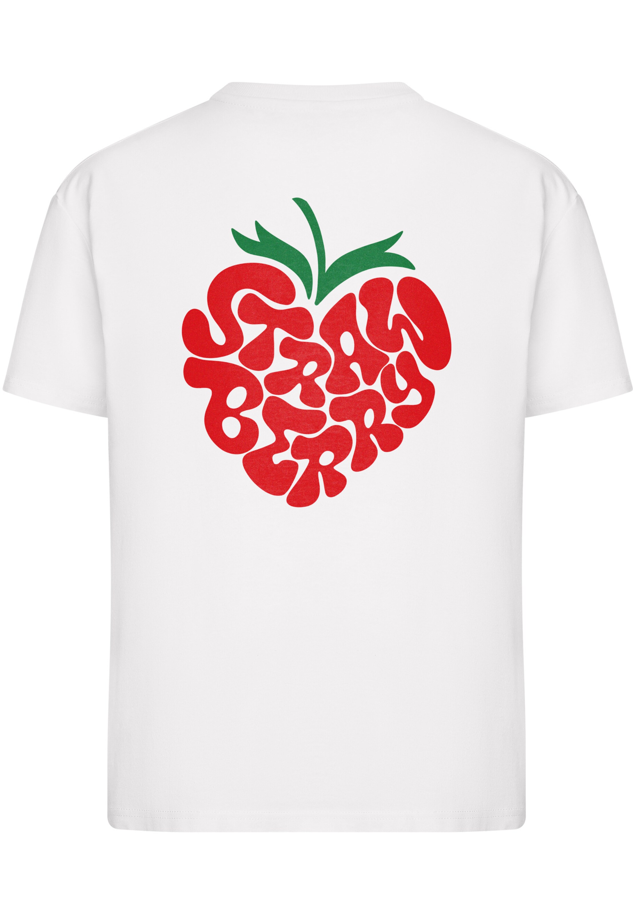 Miss Tee T-Shirt 'Strawberry Heart' in Weiß: Vorderseite