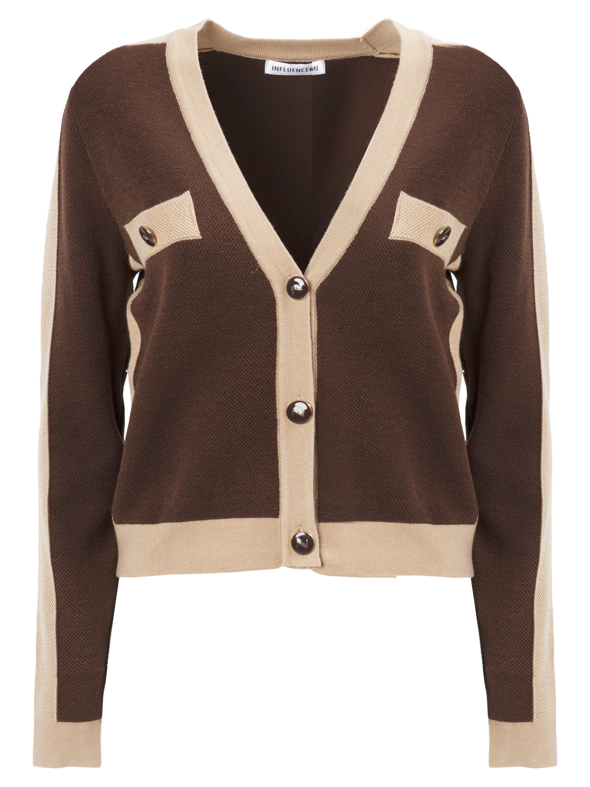 Influencer - Cárdigan en marrón: frente