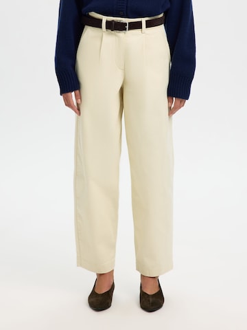 SELECTED Pleat-front trousers in Grey: front
