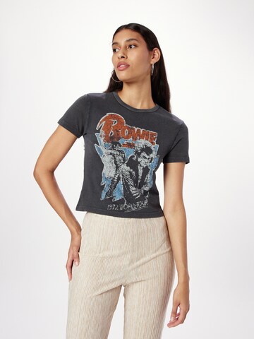 TOPSHOP Shirt 'David Bowie' in Grey: front