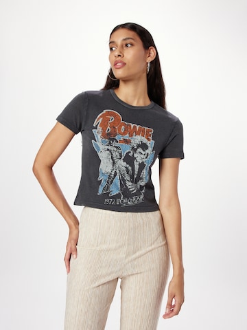 TOPSHOP Shirt 'David Bowie' in Grey: front