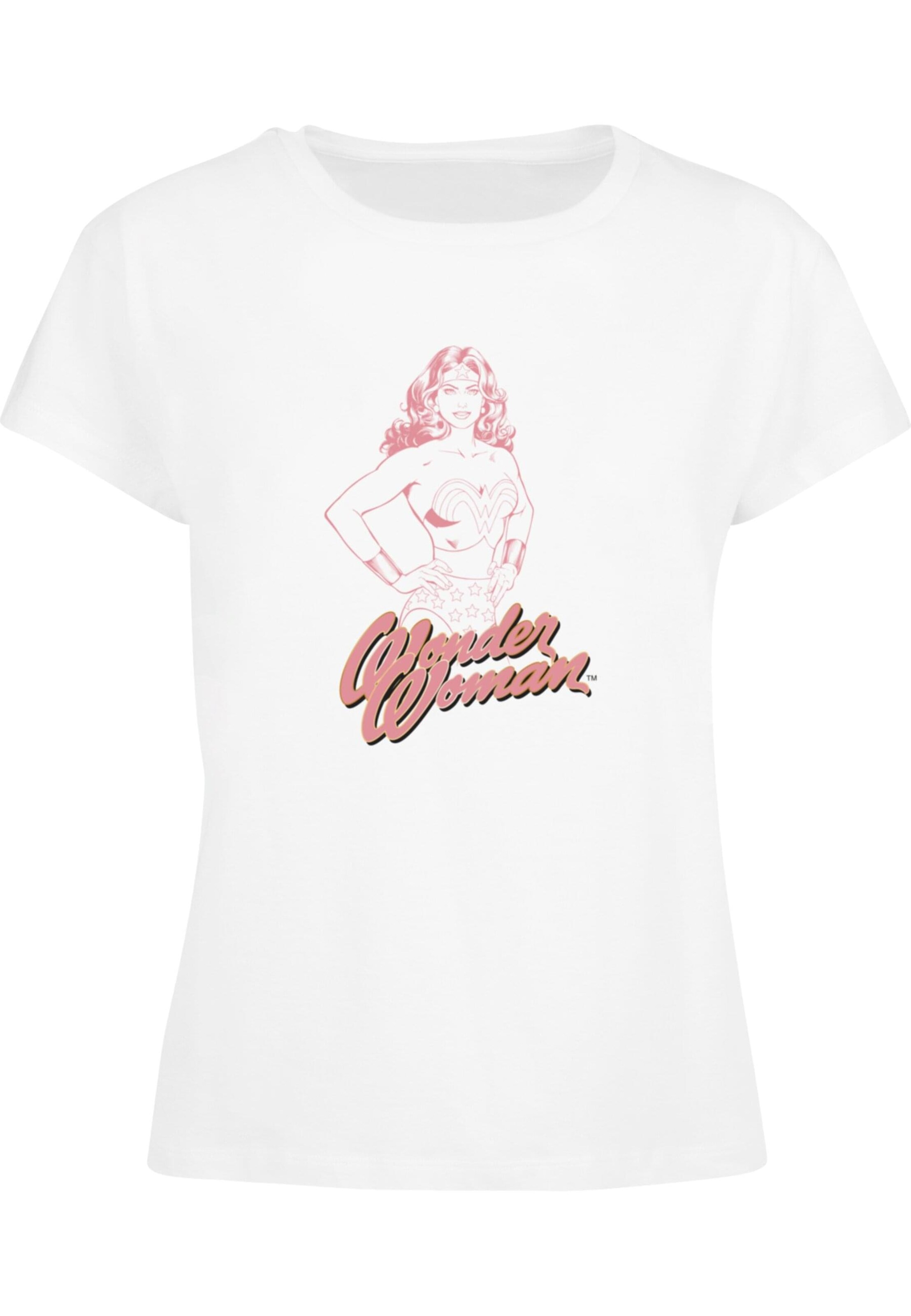 T-shirt 'Wonder Woman Pink' Merchcode en blanc : devant