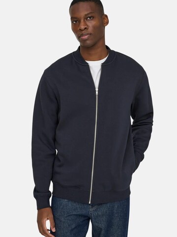 Only & Sons Sweatshirt 'ONSCERES REG ZIP BOMBER JCK FELPA' in Schwarz