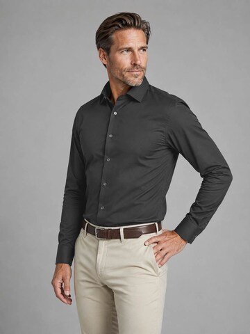 Profuomo Slim fit Button Up Shirt 'Knitted' in Green