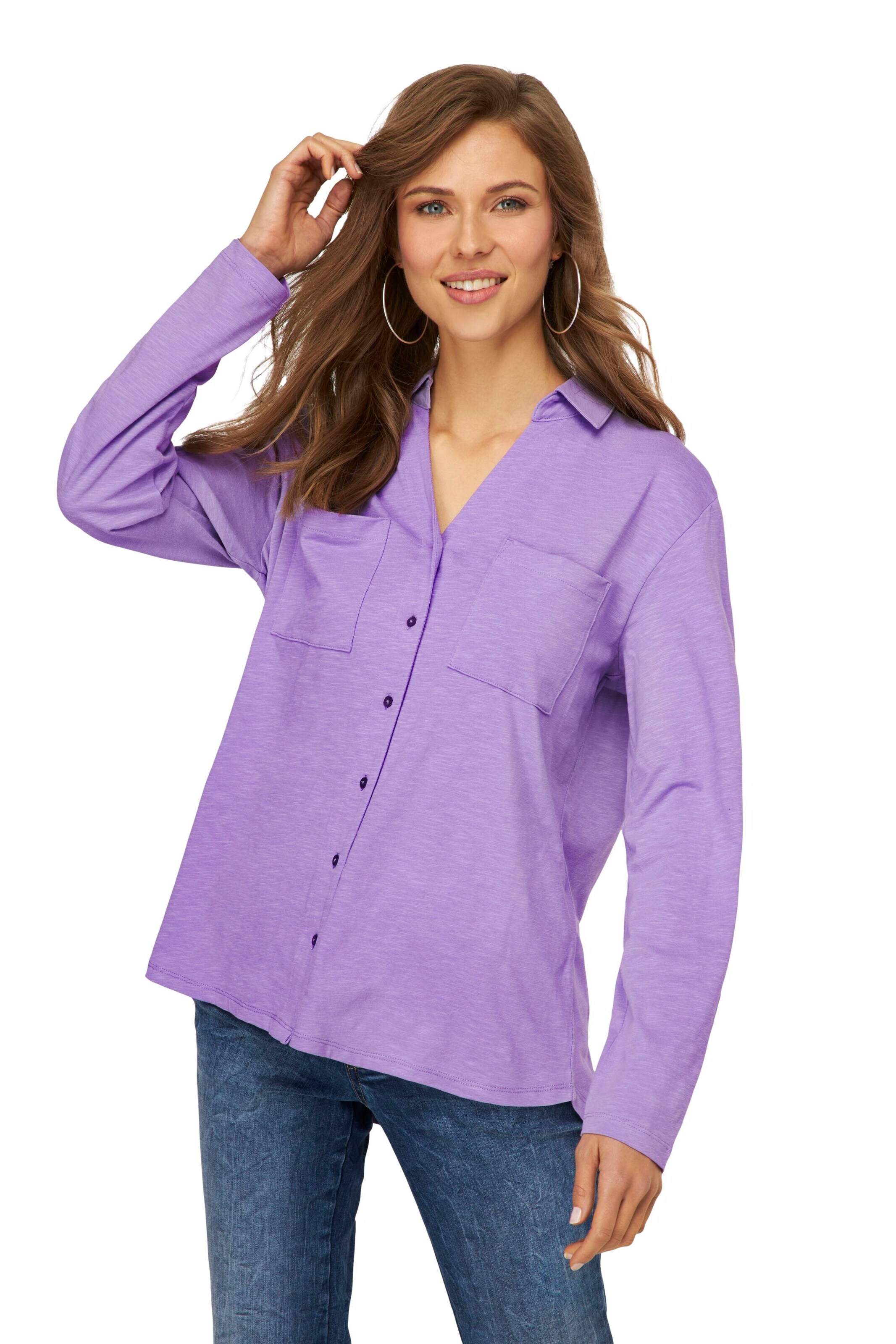 LAURASØN Bluse in Lila: Vorderseite