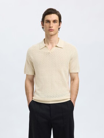 SELECTED HOMME Sweater 'SLHLino' in Beige: front