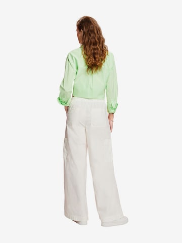 Wide Leg Pantalon cargo ESPRIT en blanc