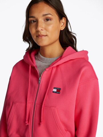 Tommy Jeans - Casaco em moletão em vermelho