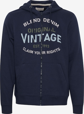 BLEND - Sudadera con cremallera en azul: frente